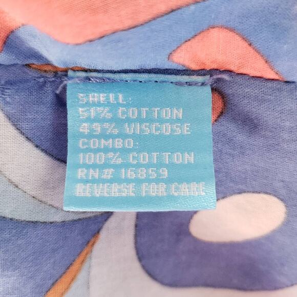 J. McLaughlin Button Front Poncho Printed Blue Orange Boxy Relaxed Women XS - Picture 9 of 10